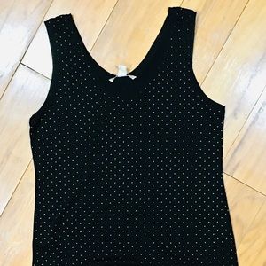 Banana Republic gold sequin dot shirt tank top